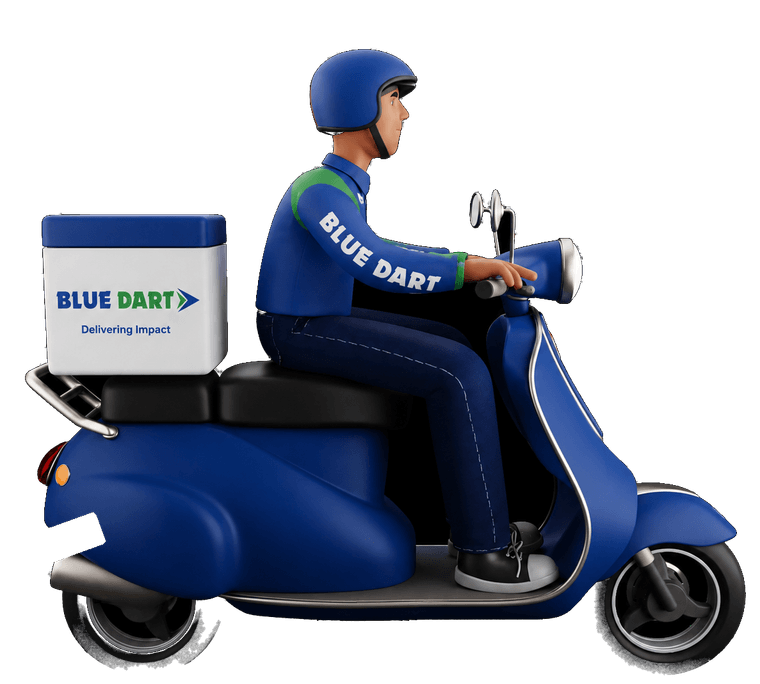 BlueDart delivery partner on scooter